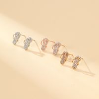 1 Pair Cute Simple Style Shiny Slippers Inlay Copper Zircon Gold Plated Ear Studs main image 1