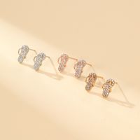 1 Pair Cute Simple Style Shiny Slippers Inlay Copper Zircon Gold Plated Ear Studs main image 6