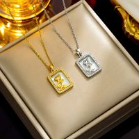 Wholesale Elegant Shell Stainless Steel Plating 18k Gold Plated Pendant Necklace main image 6