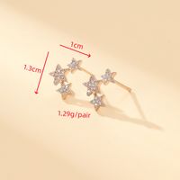 1 Pair Simple Style Classic Style Shiny Star Inlay Copper Zircon Gold Plated Ear Studs main image 2
