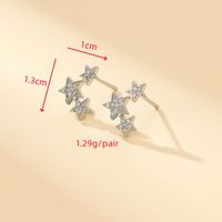 1 Pair Simple Style Classic Style Shiny Star Inlay Copper Zircon Gold Plated Ear Studs main image 3