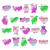 Cute Colorful Heart Silicone Squeeze Bracelet Pressure Reduction Toy sku image 2