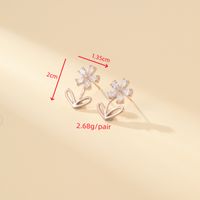1 Pair Cute Simple Style Shiny Flower Inlay Copper Zircon Gold Plated Ear Studs main image 3