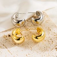 1 Pair Modern Style Simple Style Solid Color Copper Ear Studs main image 3