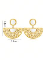 1 Pair Vintage Style Solid Color 304 Stainless Steel 14K Gold Plated Drop Earrings main image 2