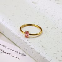 Elegant Sweet Oval Stainless Steel Handmade Polishing Plating 18k Gold Plated Rings sku image 5