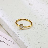 Elegant Sweet Oval Stainless Steel Handmade Polishing Plating 18k Gold Plated Rings sku image 4