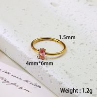 Elegant Sweet Oval Stainless Steel Handmade Polishing Plating 18k Gold Plated Rings main image 2