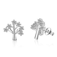 1 Pair Simple Style Flower Plating Inlay Copper Rhinestones Ear Studs main image 1