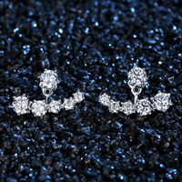 1 Pair Simple Style Solid Color Plating Inlay Copper Zircon White Gold Plated Ear Studs main image 1