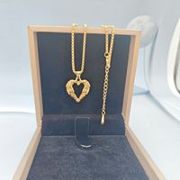 Stainless Steel Vintage Style Simple Style Plating Heart Shape Pendant Necklace main image 3