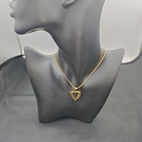 Stainless Steel Vintage Style Simple Style Plating Heart Shape Pendant Necklace main image 2