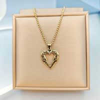 Stainless Steel Vintage Style Simple Style Plating Heart Shape Pendant Necklace sku image 1