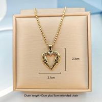 Stainless Steel Vintage Style Simple Style Plating Heart Shape Pendant Necklace main image 5