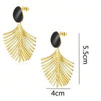 1 Paire Style Vintage Couleur Unie Émail Acier Inoxydable 304 Plaqué Or 14K Boucles D'oreilles main image 2