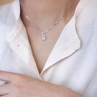 Ig Style Elegant Lock Sterling Silver Plating Inlay Zircon Gold Plated Silver Plated Pendant Necklace main image 6