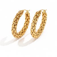 1 Pair Simple Style Classic Style Solid Color Plating Titanium Steel 18k Gold Plated Hoop Earrings main image 3