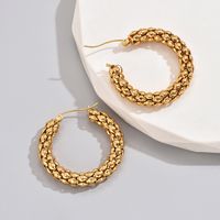 1 Pair Simple Style Classic Style Solid Color Plating Titanium Steel 18k Gold Plated Hoop Earrings main image 4