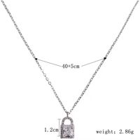 Ig Style Elegant Lock Sterling Silver Plating Inlay Zircon Gold Plated Silver Plated Pendant Necklace main image 10
