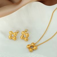 Wholesale Elegant Vintage Style Solid Color Titanium Steel Plating 18k Gold Plated Jewelry Set main image 1