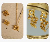 Wholesale Elegant Vintage Style Solid Color Titanium Steel Plating 18k Gold Plated Jewelry Set main image 9