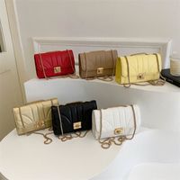 Women's Pu Leather Solid Color Classic Style Square Lock Clasp Shoulder Bag main image 1