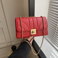 Women's Pu Leather Solid Color Classic Style Square Lock Clasp Shoulder Bag main image 6