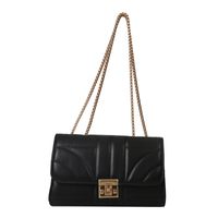 Women's Pu Leather Solid Color Classic Style Square Lock Clasp Shoulder Bag sku image 6