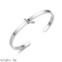 1 Piece Simple Style Solid Color Stainless Steel Polishing Plating Bangle main image 3