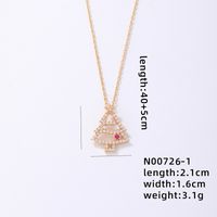 Stainless Steel Copper Cute Simple Style Plating Inlay Christmas Hat Christmas Tree Snowman Freshwater Pearl Zircon Pendant Necklace sku image 1