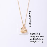 Stainless Steel Copper Cute Simple Style Plating Inlay Christmas Hat Christmas Tree Snowman Freshwater Pearl Zircon Pendant Necklace sku image 2