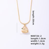 Stainless Steel Copper Cute Simple Style Plating Inlay Christmas Hat Christmas Tree Snowman Freshwater Pearl Zircon Pendant Necklace sku image 4