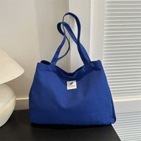 Women's Canvas Solid Color Basic Square Zipper Shoulder Bag main image 4