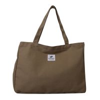 Women's Canvas Solid Color Basic Square Zipper Shoulder Bag sku image 1