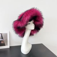 Femmes Dame Punk Bloc De Couleur Grand Avant-toit Chapeau Feutre sku image 17