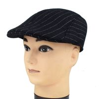 Men's Retro British Style Stripe Curved Eaves Beret Hat main image 5