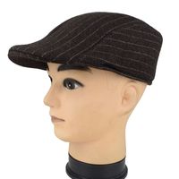Men's Retro British Style Stripe Curved Eaves Beret Hat main image 3