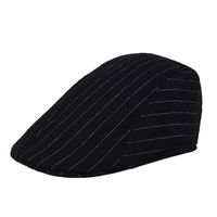 Men's Retro British Style Stripe Curved Eaves Beret Hat main image 2