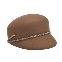 Frau Elegant Retro Einfarbig Kette Breite Traufen Fedora-hut main image 2