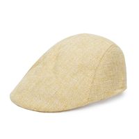 Men's Retro British Style Solid Color Curved Eaves Beret Hat main image 5