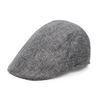 Men's Retro British Style Solid Color Curved Eaves Beret Hat main image 4