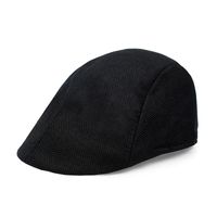 Men's Retro British Style Solid Color Curved Eaves Beret Hat main image 3