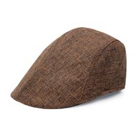 Men's Retro British Style Solid Color Curved Eaves Beret Hat sku image 5