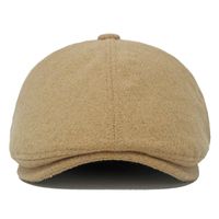 Unisex Retro British Style Solid Color Curved Eaves Beret Hat main image 1