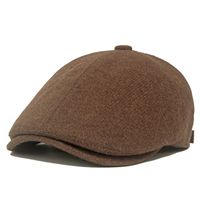 Unisex Retro British Style Solid Color Curved Eaves Beret Hat sku image 4