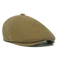 Unisex Retro British Style Solid Color Curved Eaves Beret Hat main image 3
