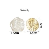 1 Pair Retro Roman Style Flower Alloy Gold Plated Ear Studs sku image 1