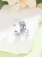 304 Stainless Steel Classic Style Solid Color Charm Rings main image 4
