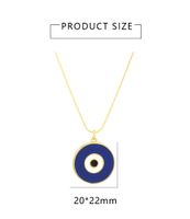 Retro Simple Style Eye Copper Enamel Plating 18k Gold Plated Pendant Necklace main image 2