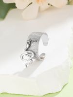 304 Stainless Steel Classic Style Solid Color Charm Rings sku image 1